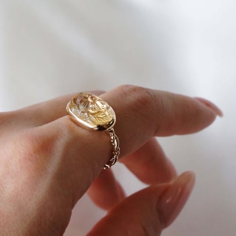 Carving Citrine Ring