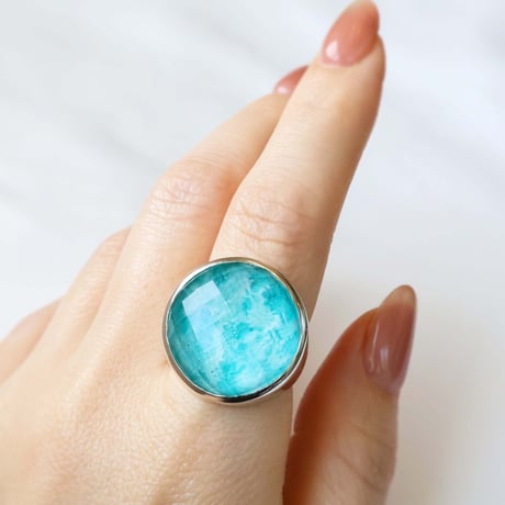 Amazonite × Quartz Ring #12