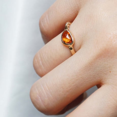Orange Sapphire Ring