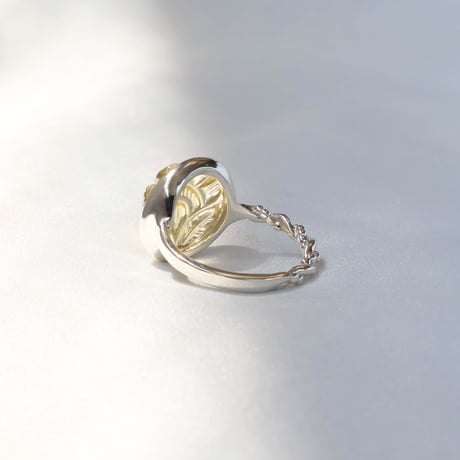 Carving Lemon Quartz Ring