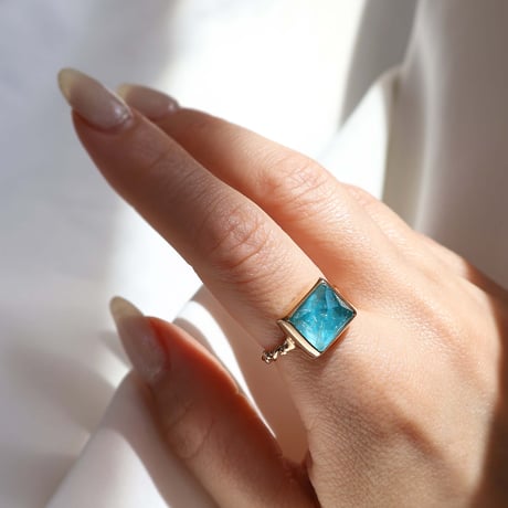 Turquoise × Rutilated Quartz Ring