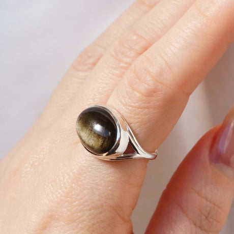 Golden Obsidian Ring