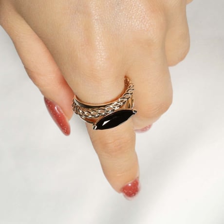 Marquise Ring Onyx / sv925