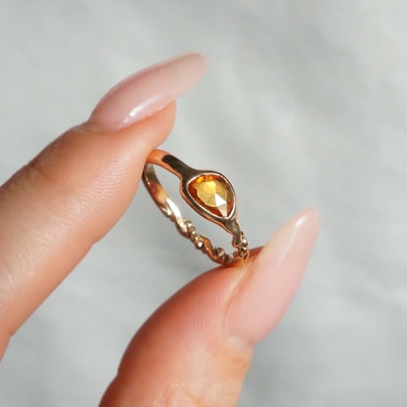 Orange Sapphire Ring