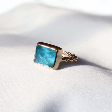 Turquoise × Rutilated Quartz Ring