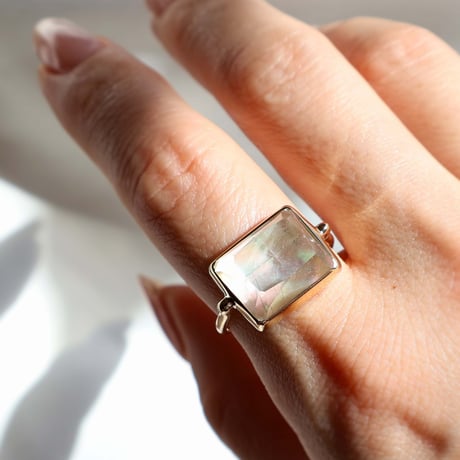 Yako Shell × Rutilated Quartz  Ring