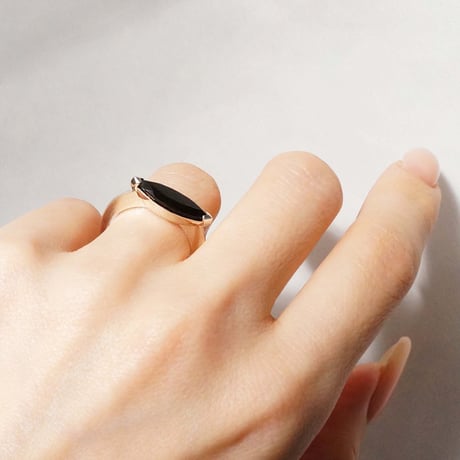 Marquise Ring Onyx / sv925