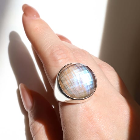 Labradorite × Quartz Ring #16