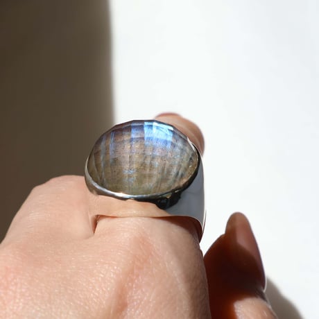 Labradorite × Quartz Ring #16