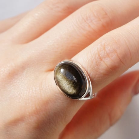 Golden Obsidian Ring