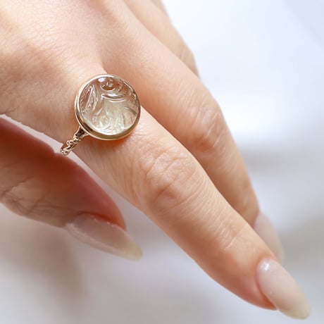 Carving Prasiolite Ring #15