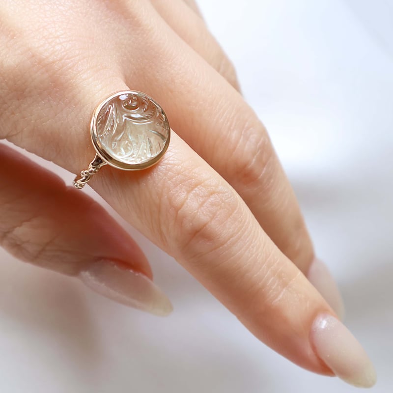 Carving Prasiolite Ring #15 | AYA KIYOSHIMA JEW