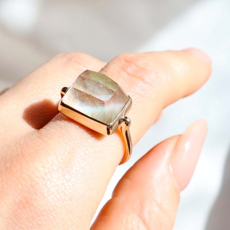 Yako Shell × Rutilated Quartz  Ring