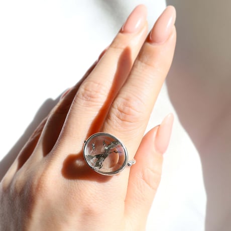 Pyrite in Quartz Ring