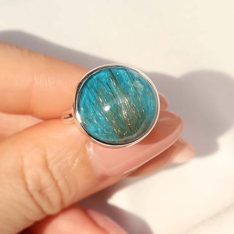 Turquoise × Rutilated Quartz Ring