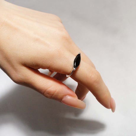 Marquise Ring Onyx / sv925