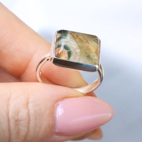 Ocean Jasper × Rutilated Quartz Ring