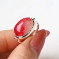 Rhodonite with Quartz Ring #13