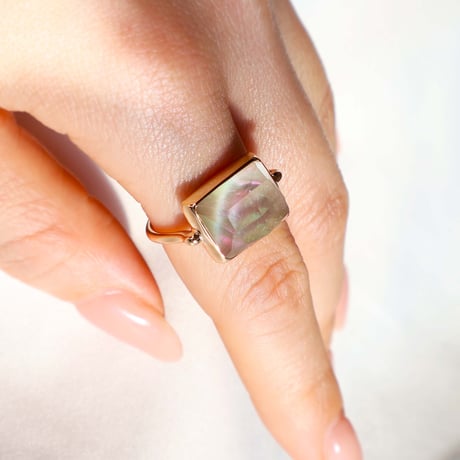 Yako Shell × Rutilated Quartz  Ring