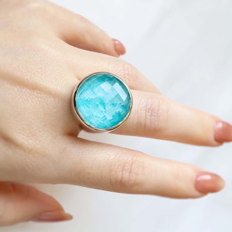 Amazonite × Quartz Ring #12