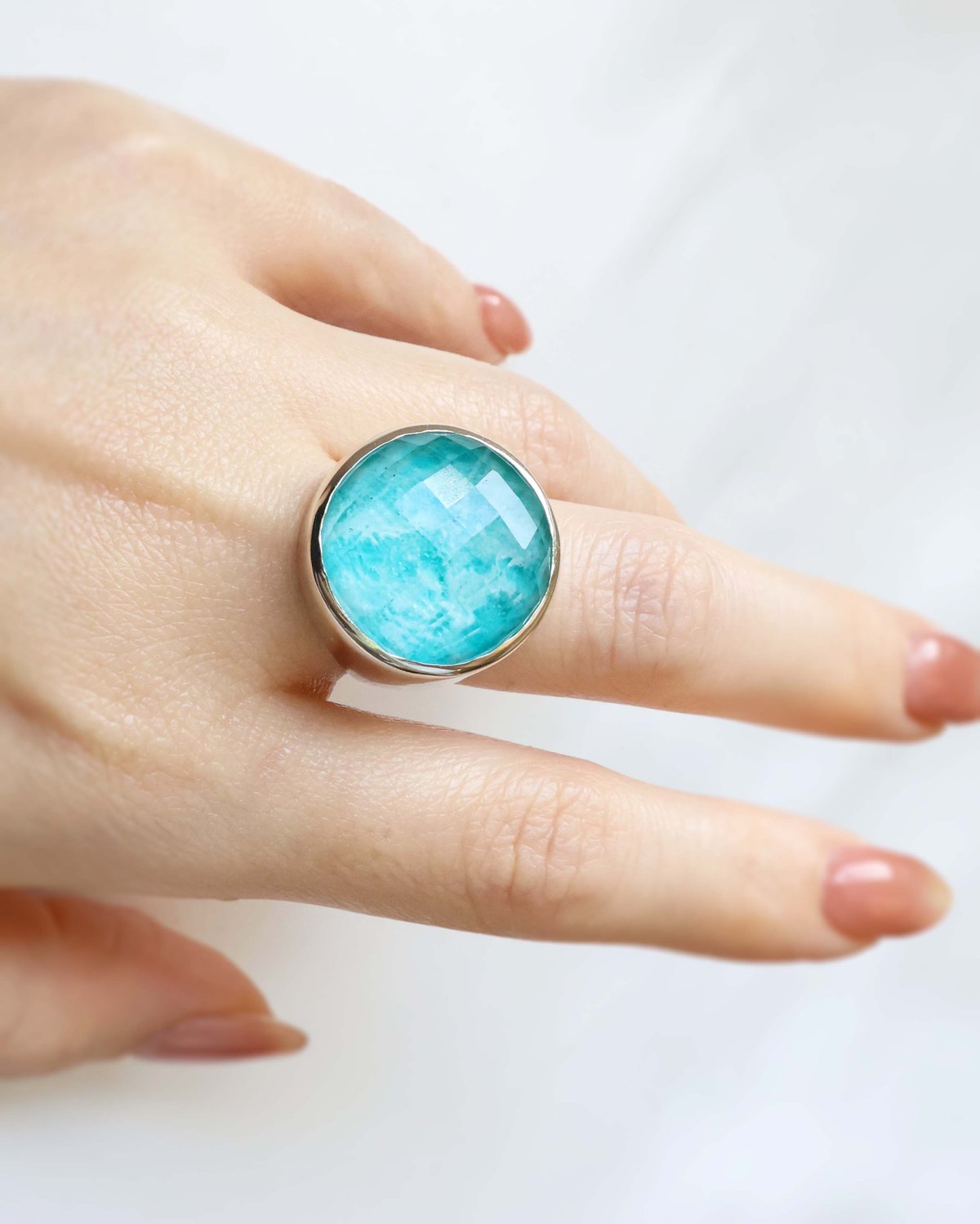 5 アマゾナイト Amazonite × Quartz Ring #12 | AYA KIYOSHIMA JEW