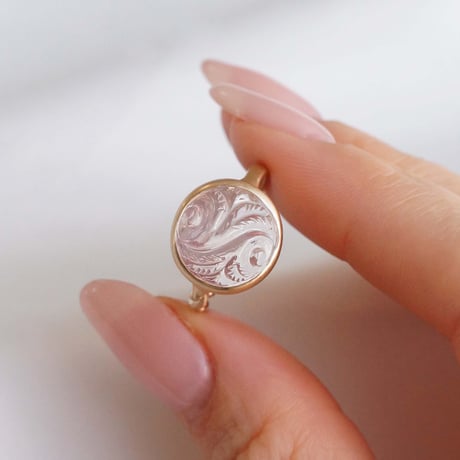 Carving Rosequartz  Ring