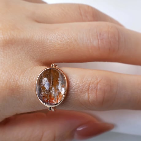 Platina Rutilated Quartz Ring