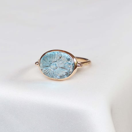 Carving Bluetopaz Ring