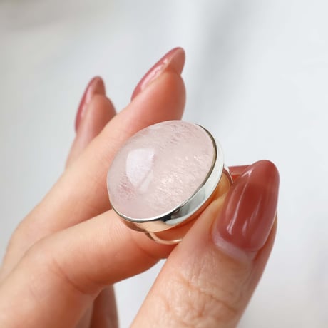 Sericite in Rose Quartz Ring