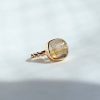 Agate × Rutilated Quartz Ring