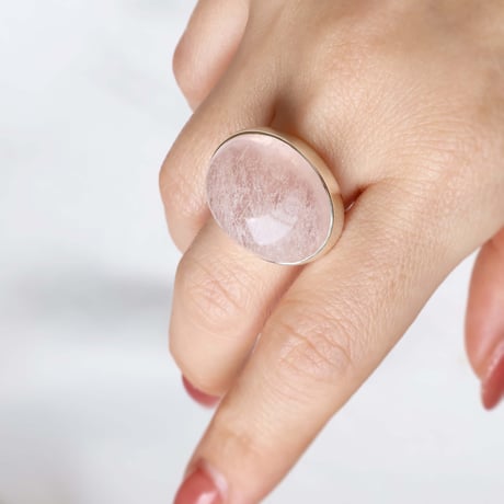 Sericite in Rose Quartz Ring