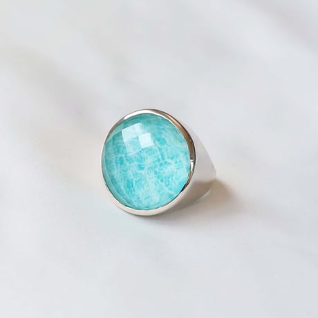 Amazonite × Quartz Ring #16