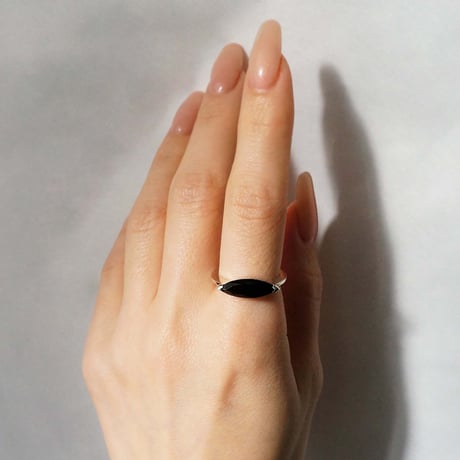 Marquise Ring Onyx / sv925