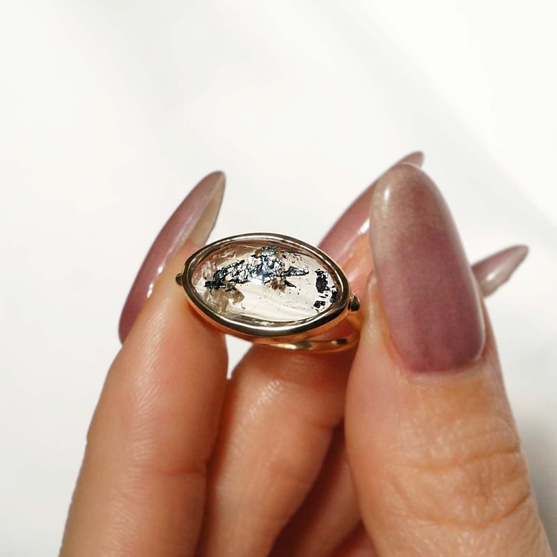 Graphite in quartz Ring AYA KIYOSHIMA JEWELRY
