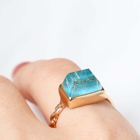 Turquoise × Rutilated Quartz Ring #11