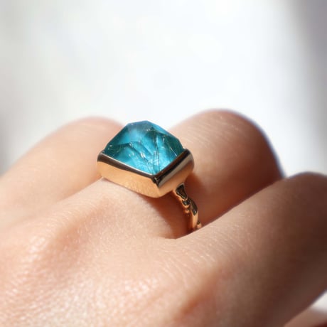 Turquoise × Rutilated Quartz Ring