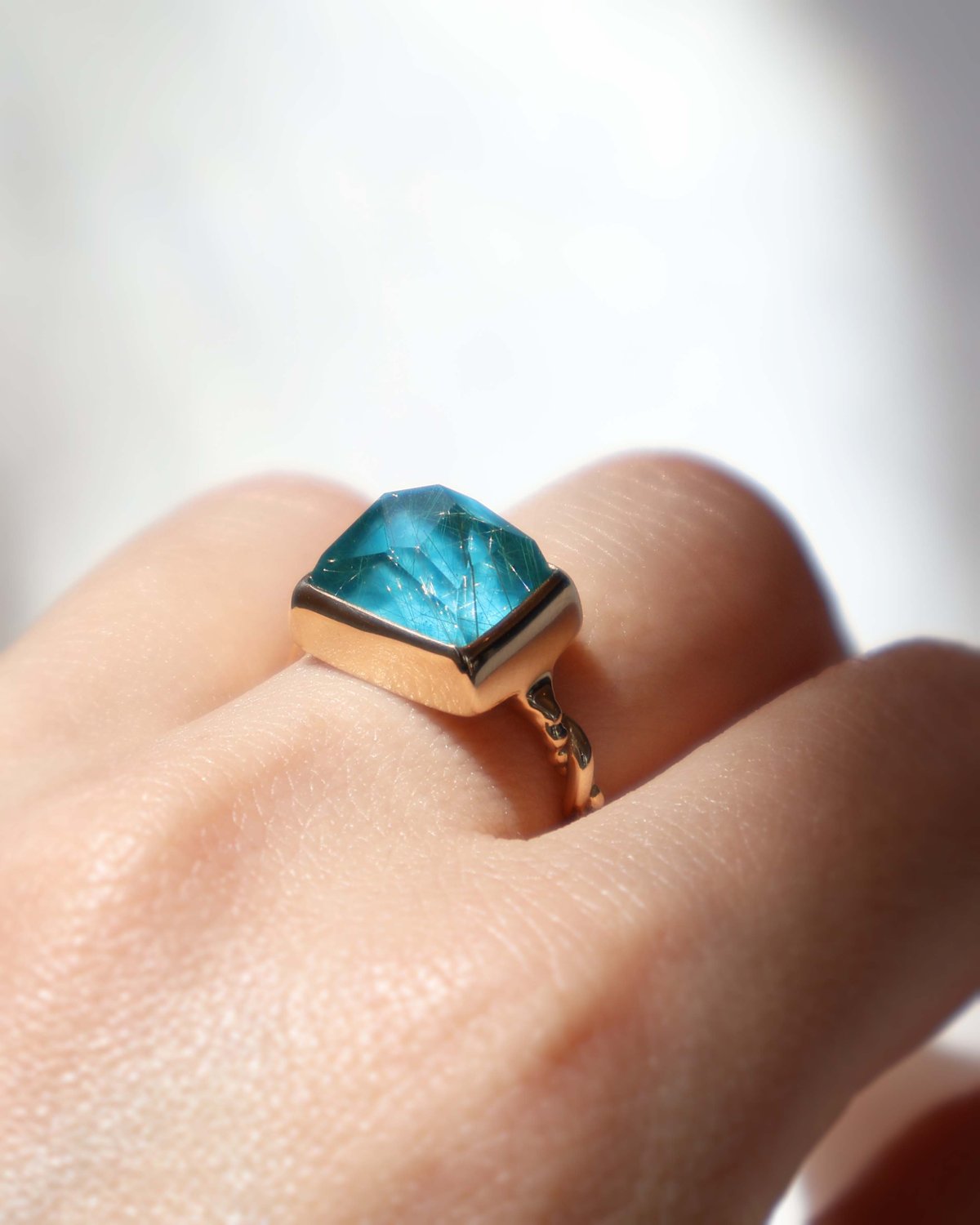 Turquoise × Rutilated Quartz Ring | AYA KIYOSHI