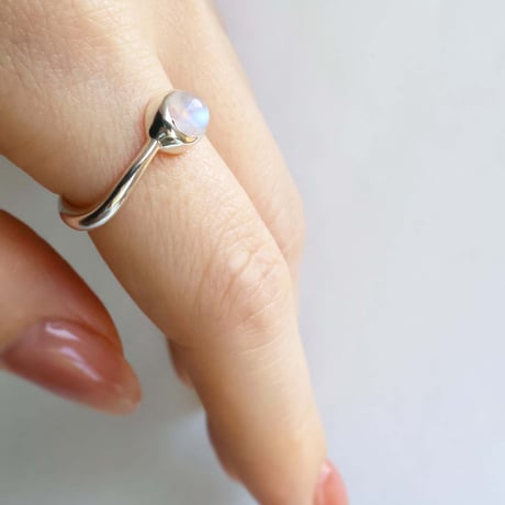Rainbow Moonstone Ring