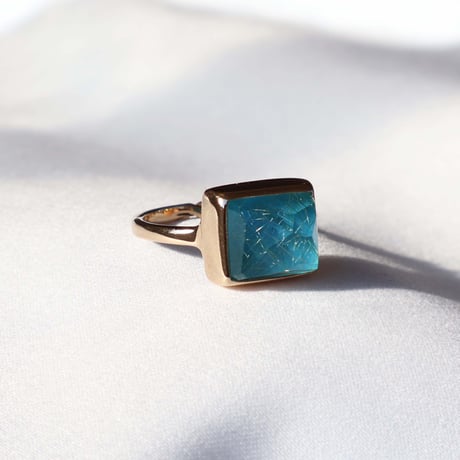 Turquoise × Rutilated Quartz Ring