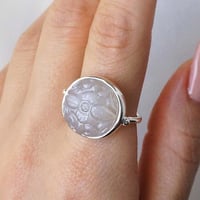 Carving Moonstone  Ring