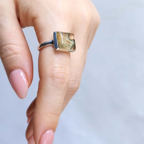 Ocean Jasper × Rutilated Quartz Ring