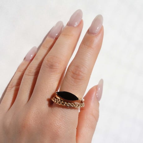 Marquise Ring Onyx / k10