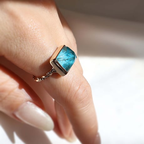 Turquoise × Rutilated Quartz Ring