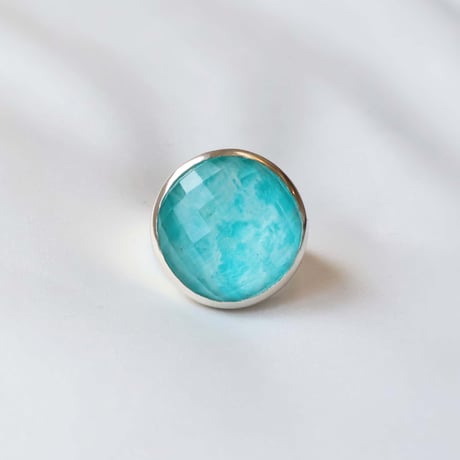 Amazonite × Quartz Ring #12