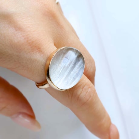 Amphibole in Quartz Ring