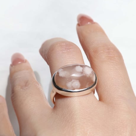 Cherry Blossom Agate Ring #16