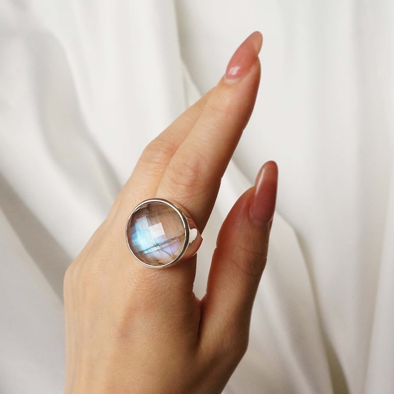 Labradorite × Quartz Ring #14 | AYA KIYOSHIMA J...