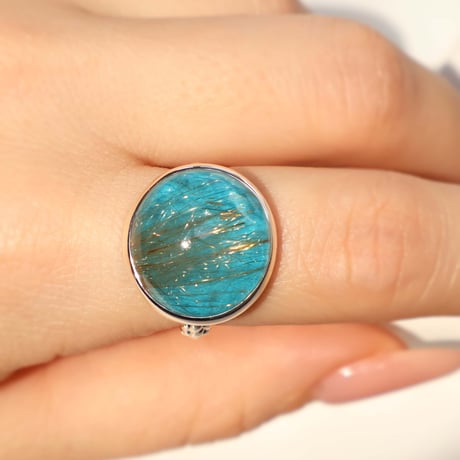 Turquoise × Rutilated Quartz Ring