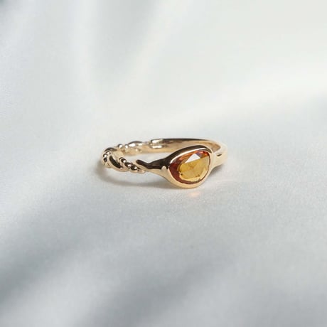 Orange Sapphire Ring