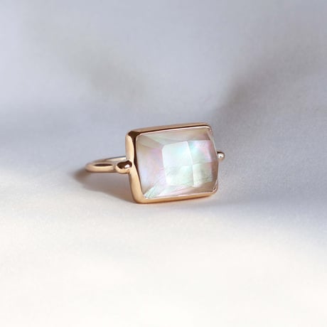 Yako Shell × Rutilated Quartz  Ring